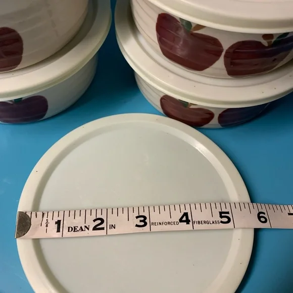 Like New stacking Ceramic Bowls w/ Lids - Picture 3 of 5
